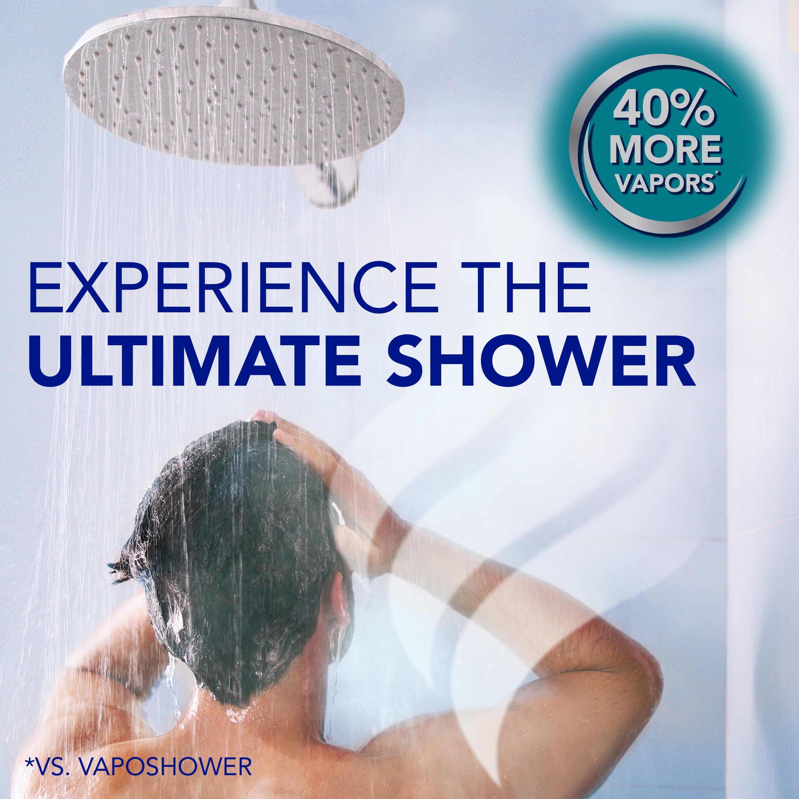 Aroma de eucalipto y mentol de Vicks VapoShower MAX para aromaterapia en la ducha.