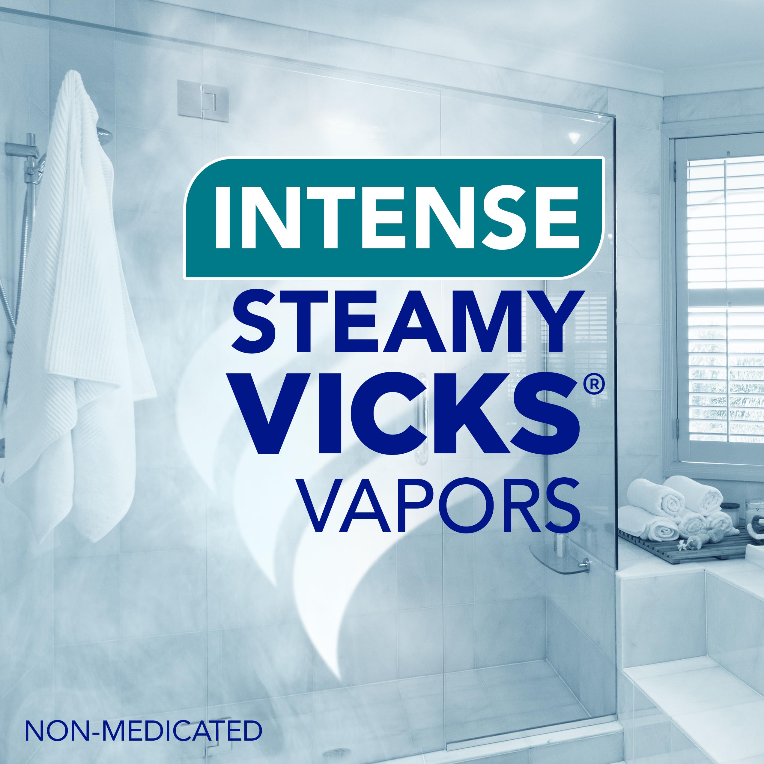 Tableta Vicks VapoShower MAX disolución limpia sin dejar residuos.