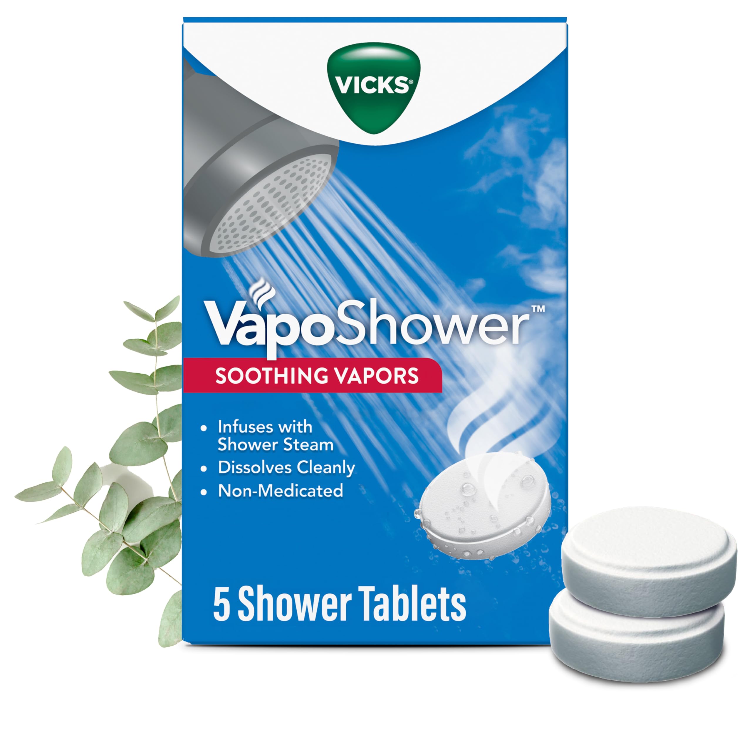 Vicks VapoShower tableta-ducha con eucalipto para relajarte durante la ducha