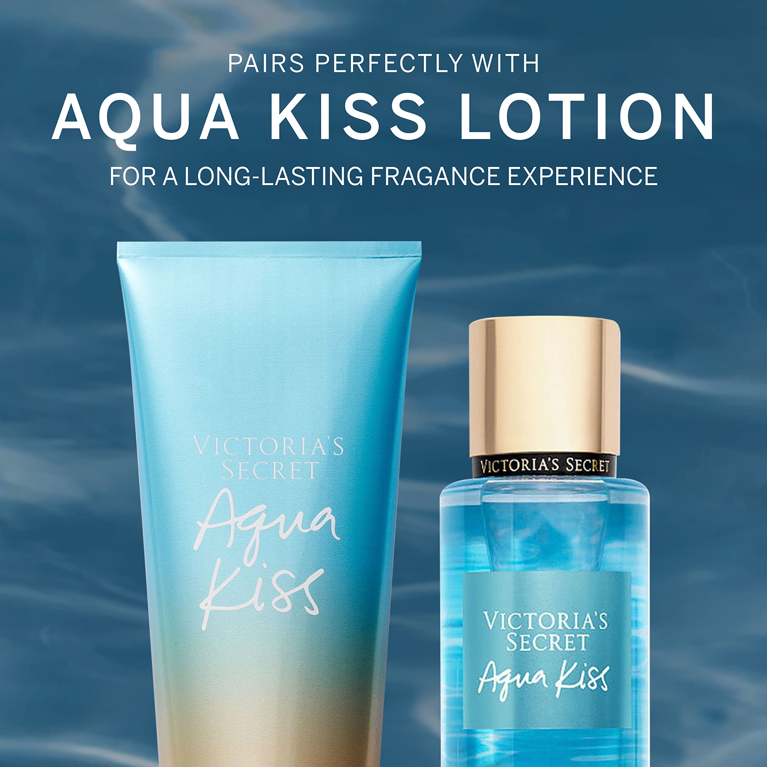 Victoria's Secret Aqua Kiss lifestyle shot suggests everyday use after shower.