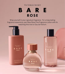 Victoria's Secret Bare Rose packaging at 8 oz highlights lightweight fragrance