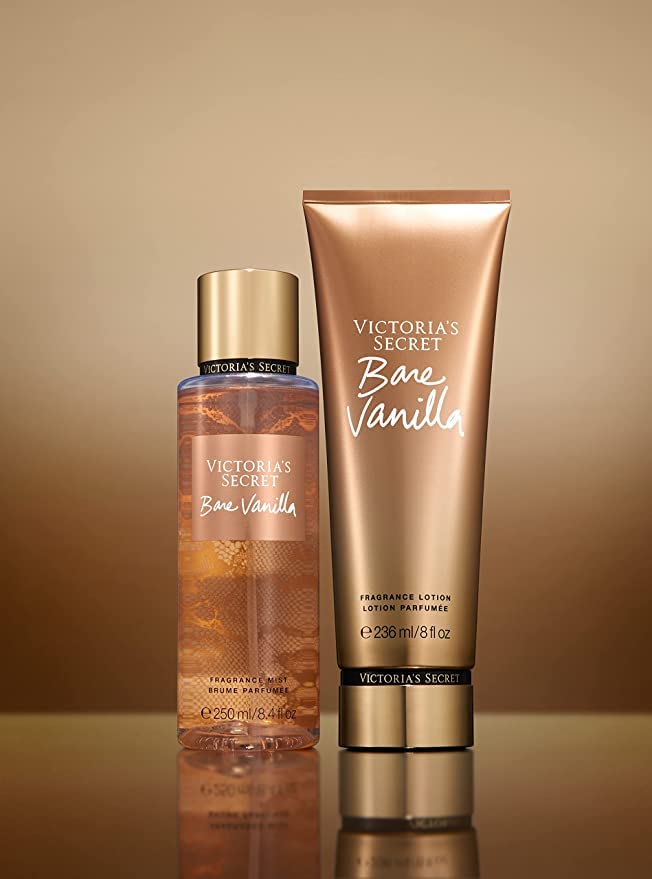 Victoria's Secret Bare Vanilla lotion on skin showing soft texture and glow.