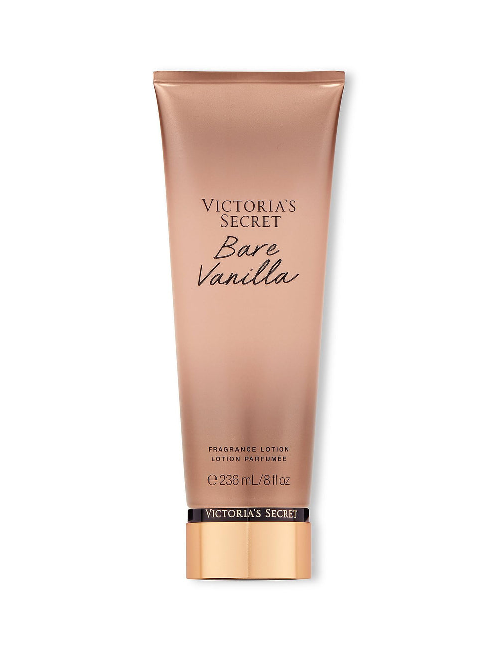 Victoria's Secret Bare Vanilla: botella de loción nutritiva para manos y cuerpo con aroma cálido.