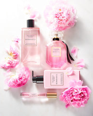 Victoria's Secret Bombshell Lotion label shot emphasizes premium branding and scent layering potential.
