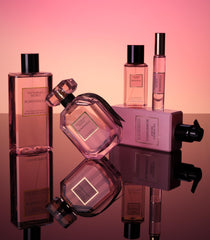 Victoria's Secret Bombshell Lotion texture swatch showcasing fast-absorbing, non-greasy feel.