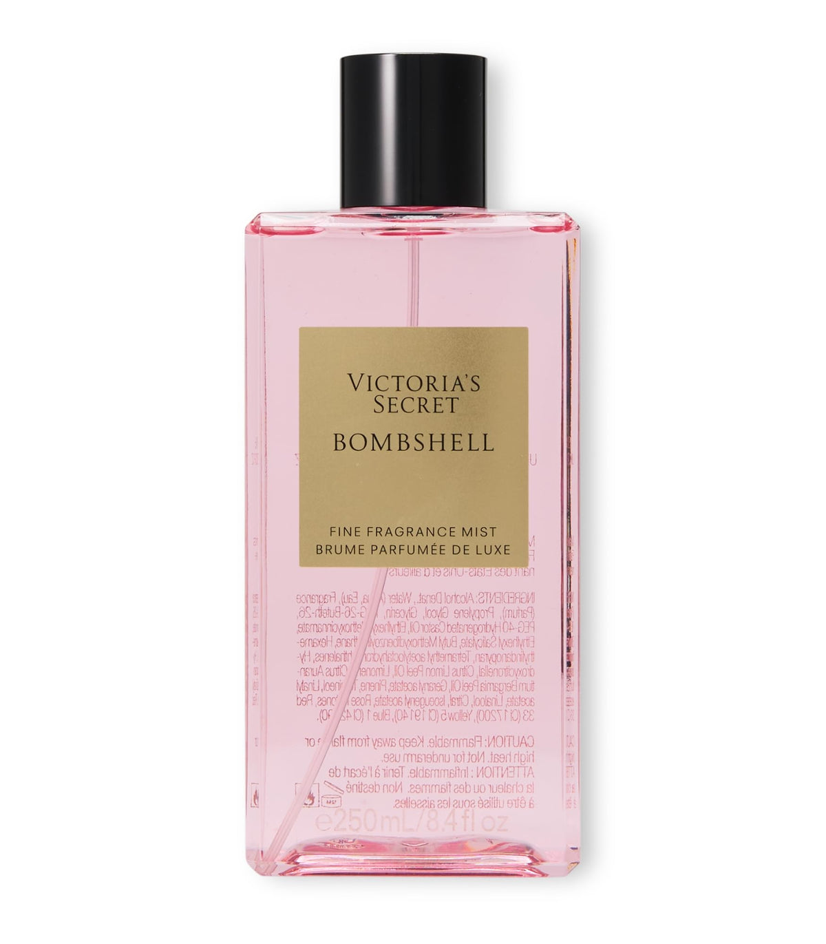 Victoria's Secret Bombshell Mist bottle front view for quick, everyday spritz.