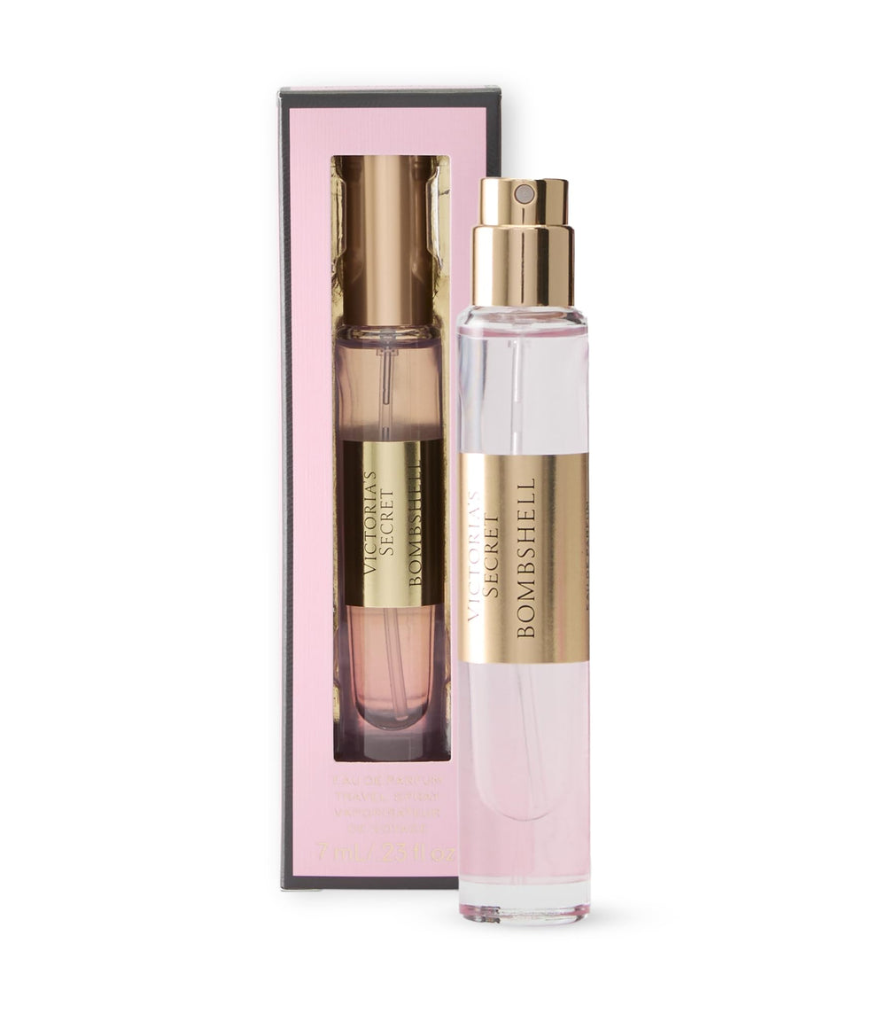 Victoria's Secret Bombshell travel spray bottle, compact for on-the-go refresh.
