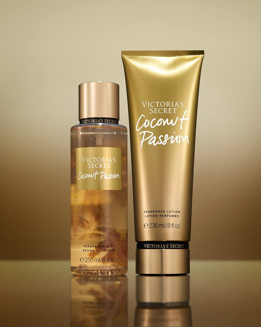 Victoria's Secret Coconut Passion aplicación en manos y cuerpo para uso diario.