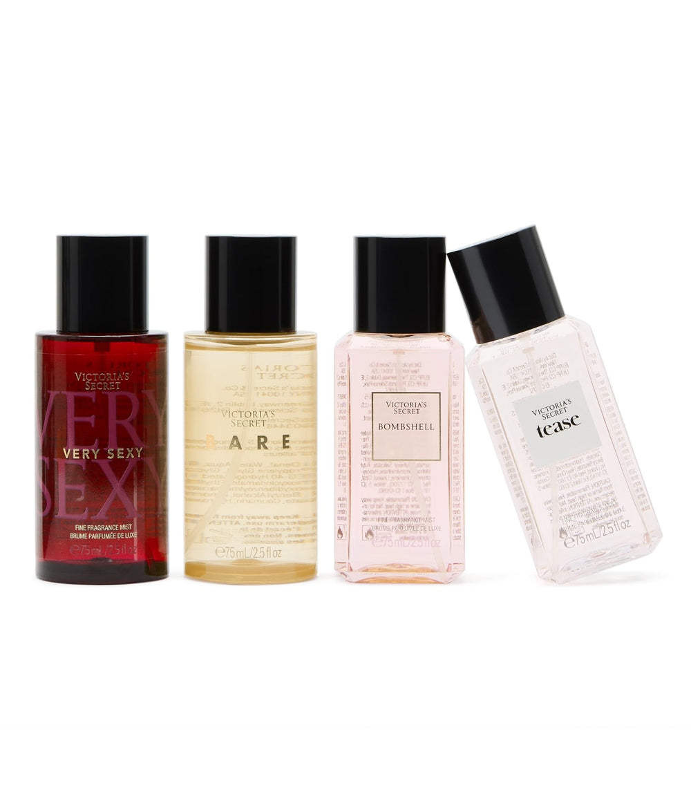 Victoria's Secret four-piece mist set, lightweight and portable.
