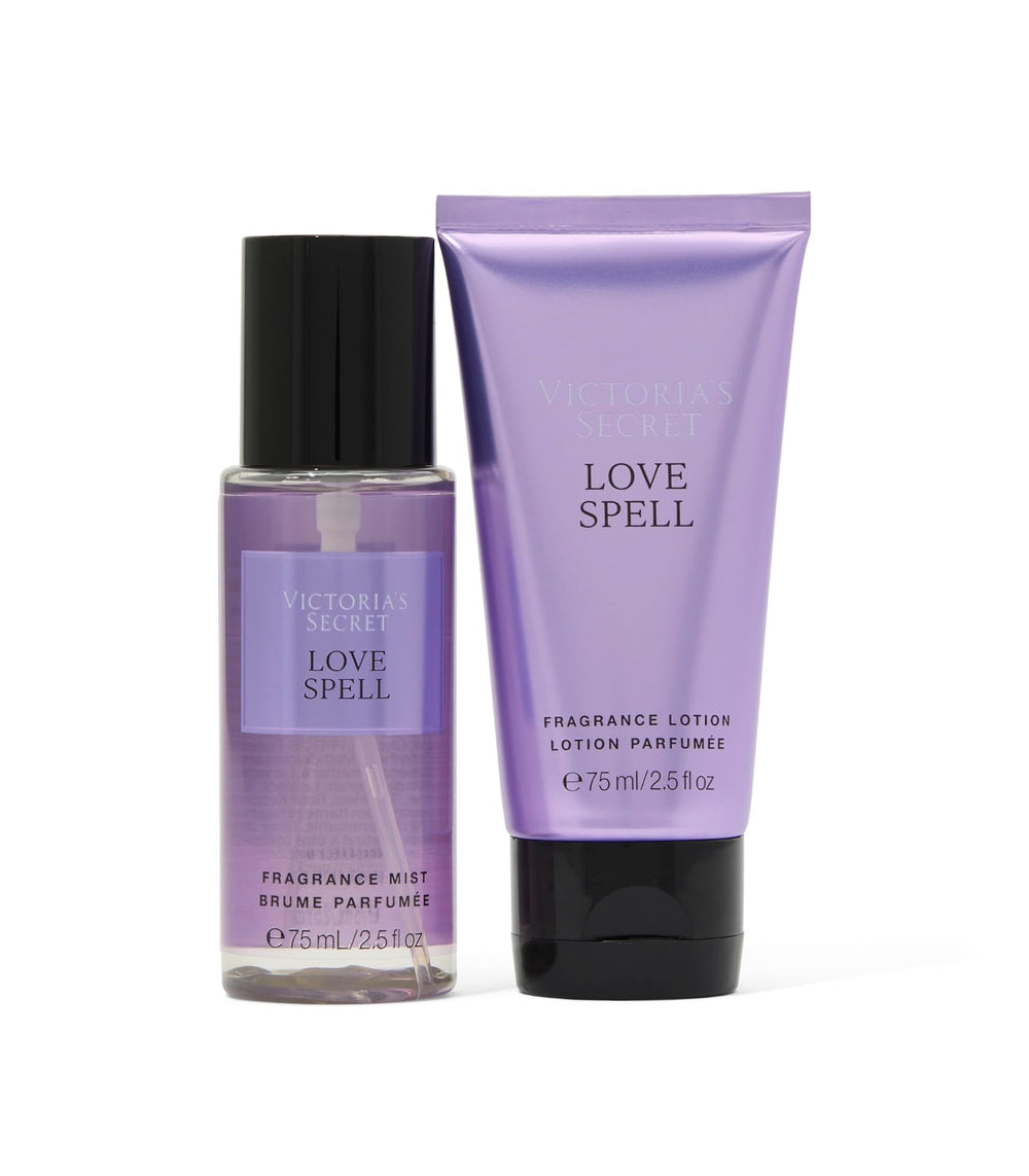 Victoria's Secret Love Spell mini lotion tube with hydrating, fruity-floral aroma.