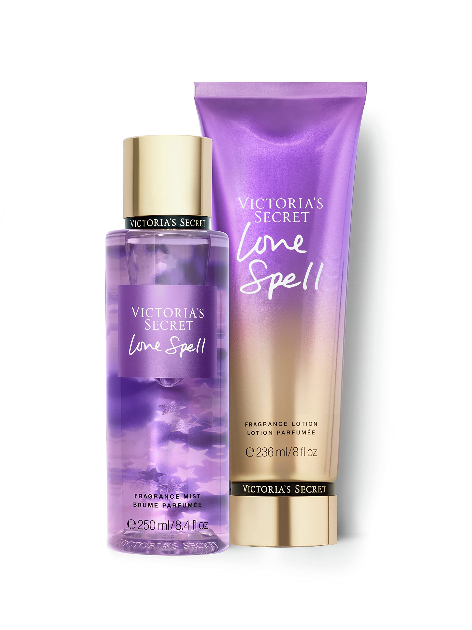 Victoria's Secret Love Spell Mist bottle with fruity-floral fragrance for daily wear.