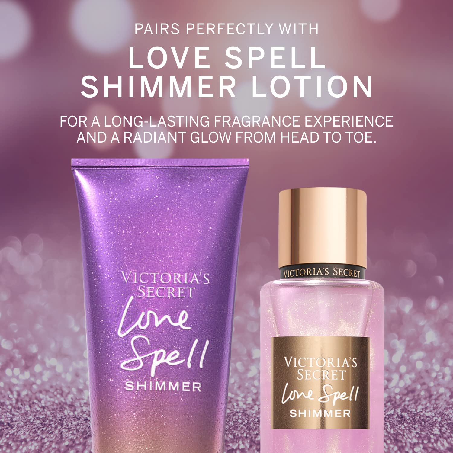 Victoria's Secret Love Spell Shimmer Mist cap close-up with elegant design for gift appeal.