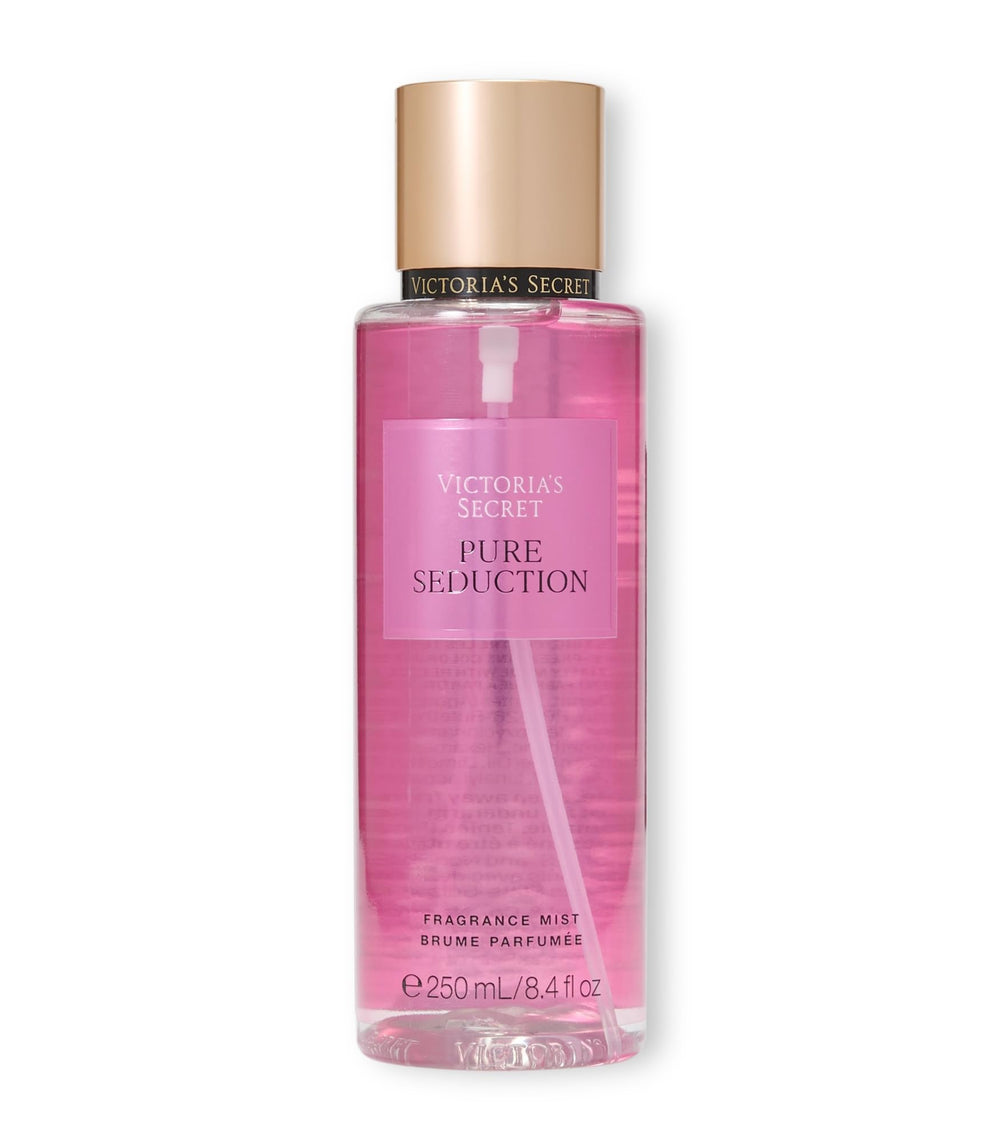 Victoria's Secret Pure Seduction lotion tube close-up, silky moisturization with a playful aroma
