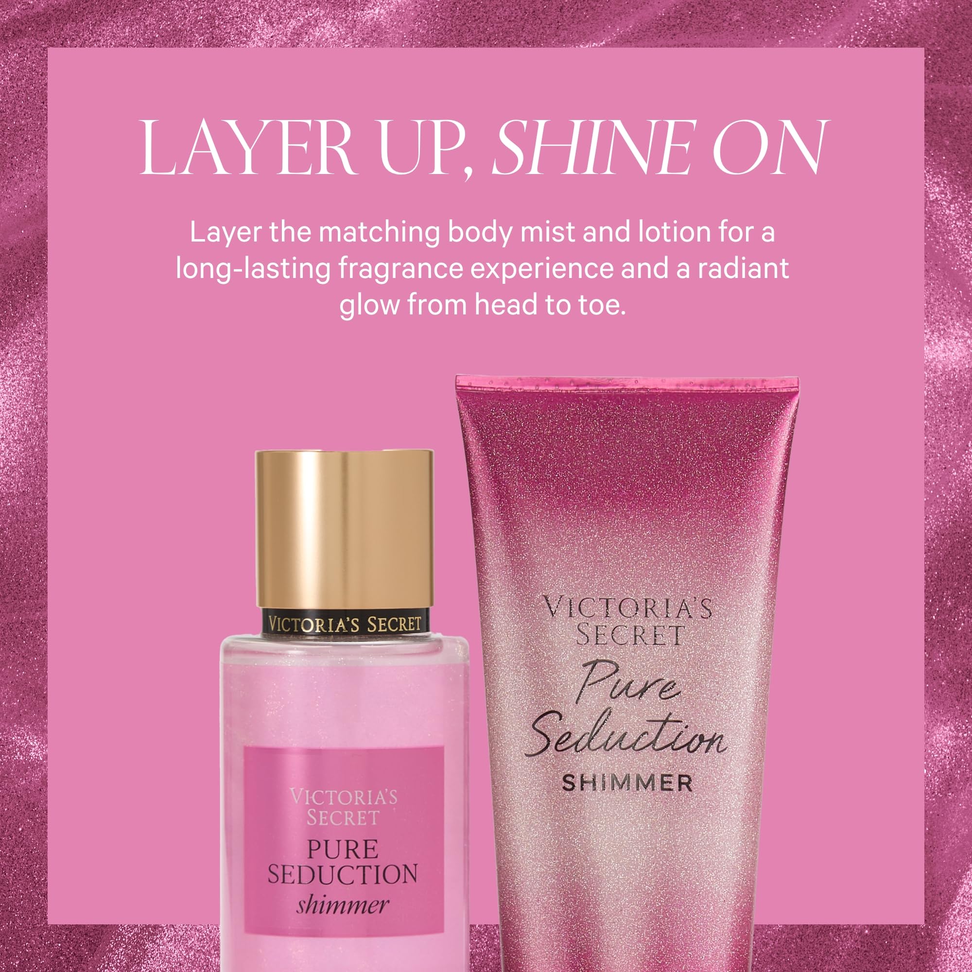 Victoria's Secret Pure Seduction Shimmer flask-detail showcases premium packaging.