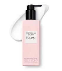 Victoria's Secret Tease lotion bottle highlights white gardenia notes for a luscious scent.