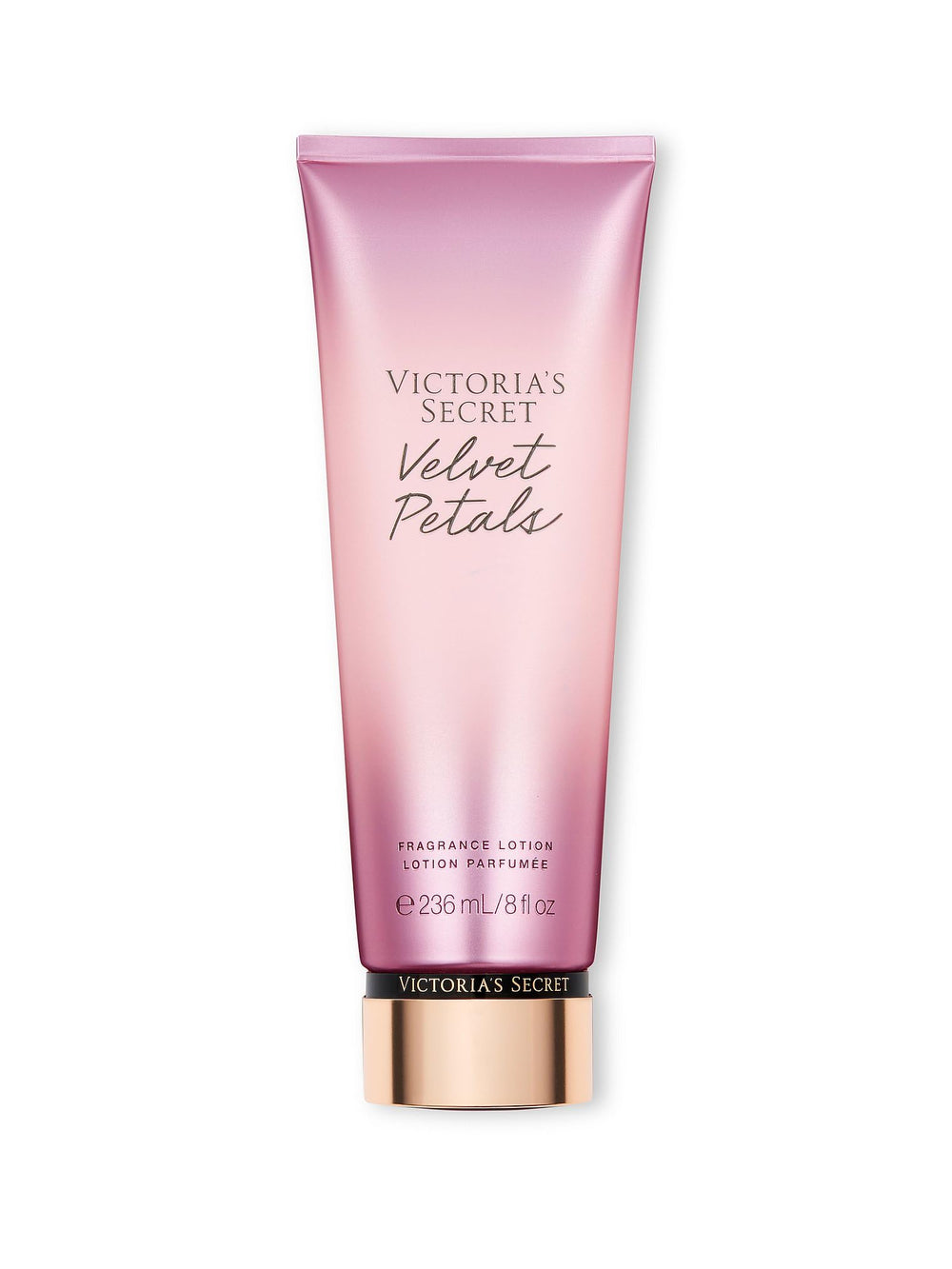 Velvet Petals de Victoria's Secret, loción corporal en botella, hidrata y perfuma todo el día.