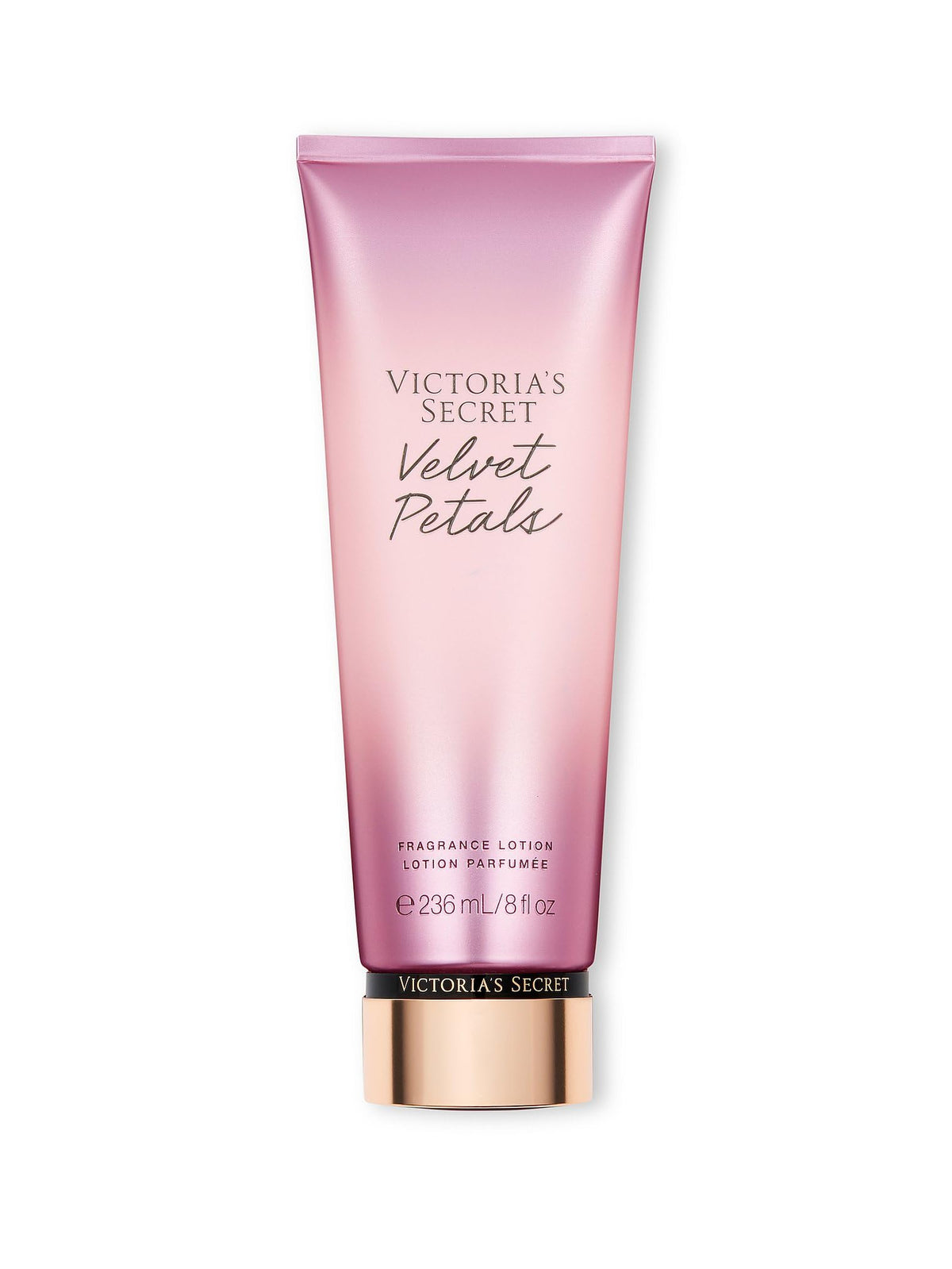 Velvet Petals de Victoria's Secret, loción corporal en botella, hidrata y perfuma todo el día.