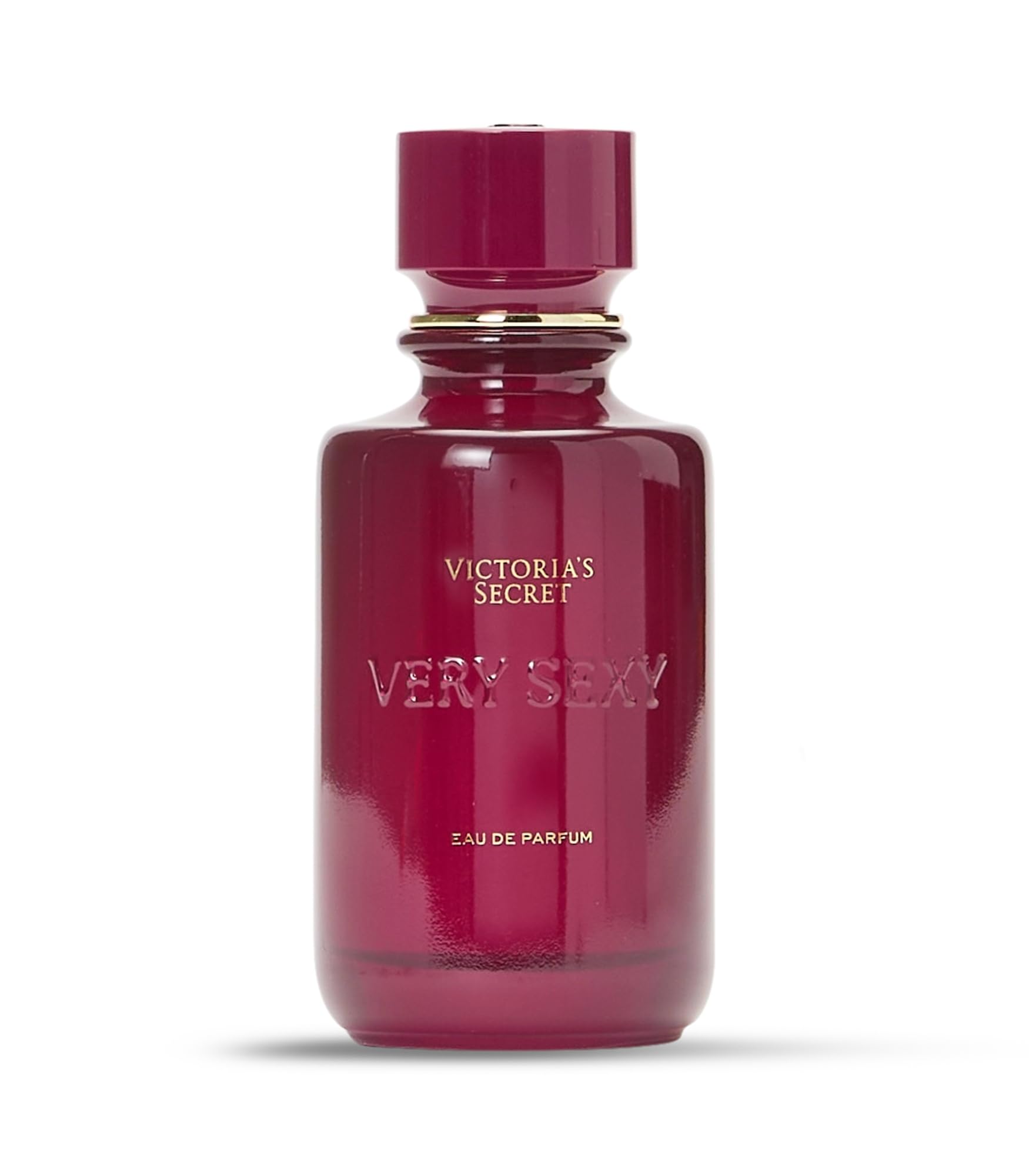 Victoria's Secret Very Sexy bottle close-up with label detail highlights premium fragrance