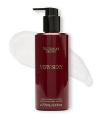 Victoria's Secret Very Sexy loción perfumada, frente de la botella, aroma duradero para el día.