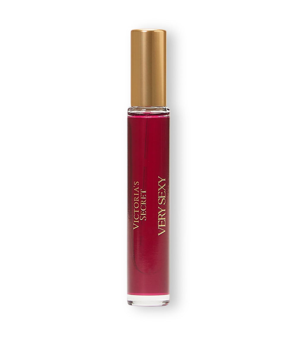 Compact packaging showcases portable fragrance, ideal for travel.