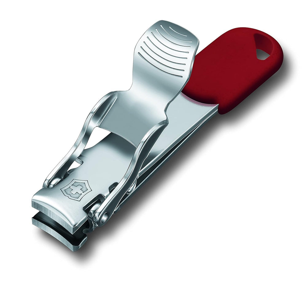 Victorinox nail clipper red with lanyard hole for easy carrying on the go.