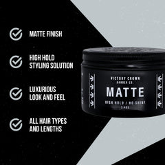 Victory Crown Pomada Mate: se retira fácilmente con agua, sin residuos