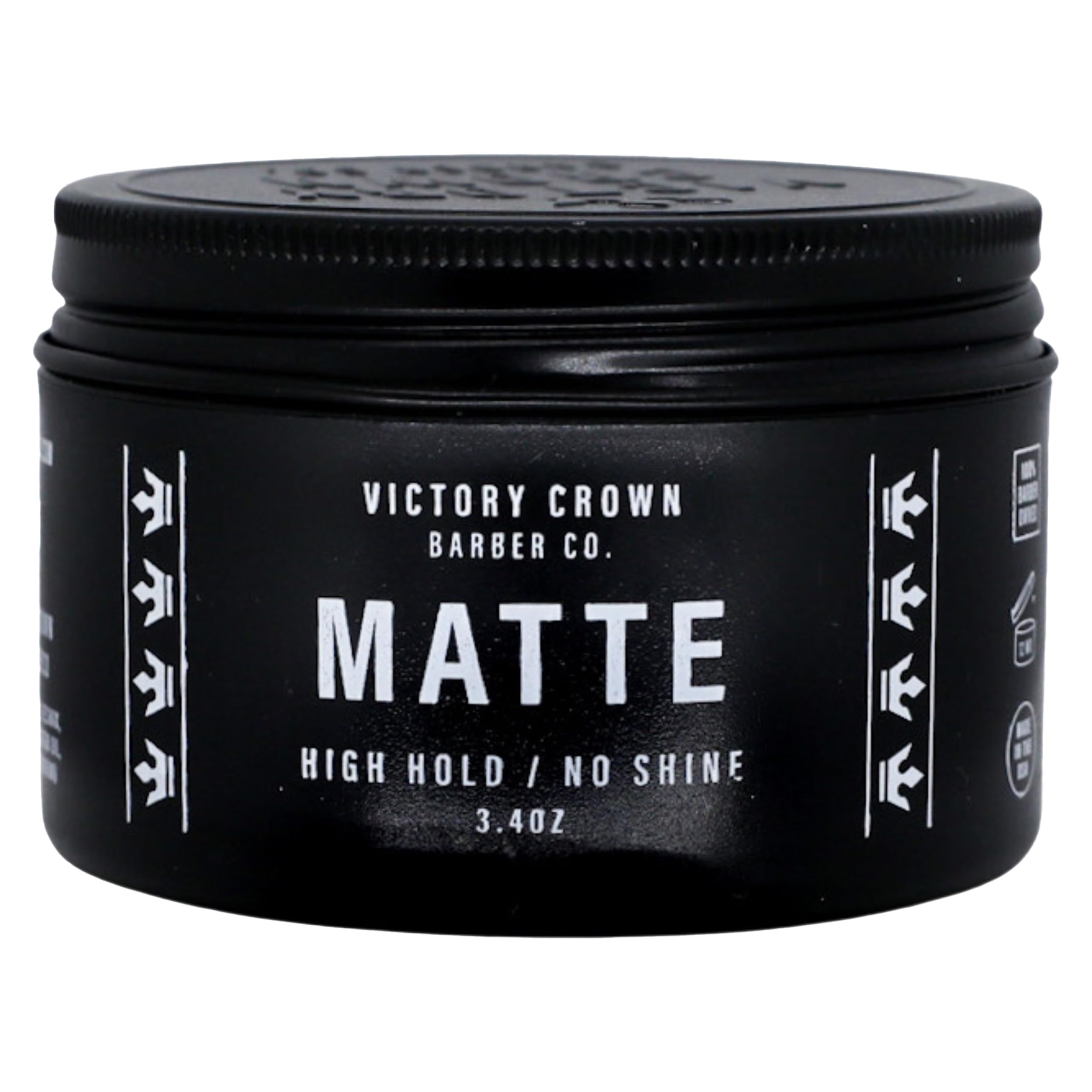 Victory Crown Pomada Mate: bote 3-4oz con fijación ligera y acabado natural sin brillo