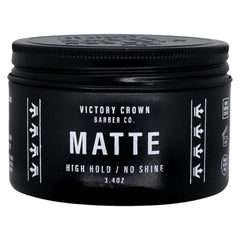Victory Crown Pomada Mate: bote 3-4oz con fijación ligera y acabado natural sin brillo