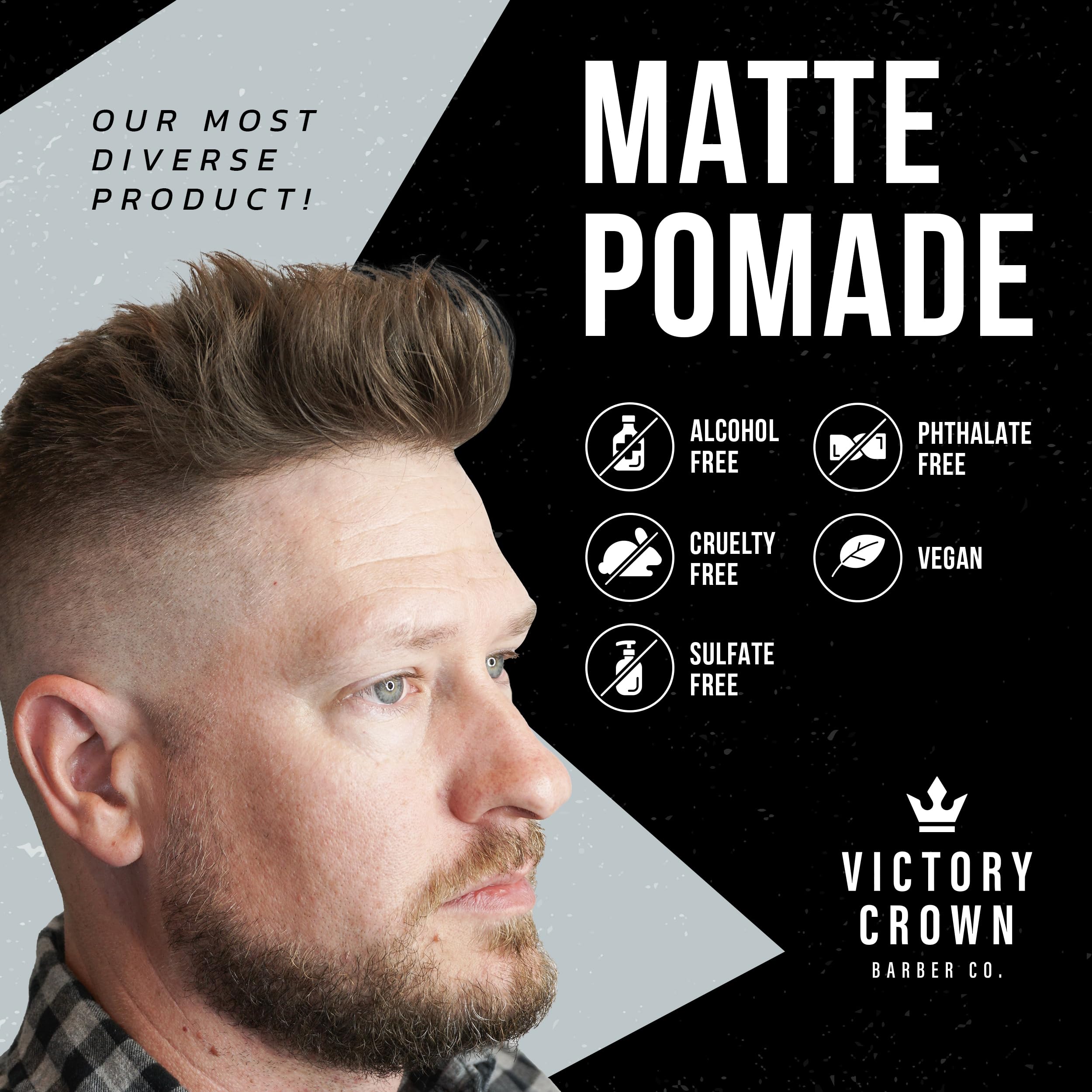 Victory Crown Pomada Mate: textura mate y natural para peinados casuales