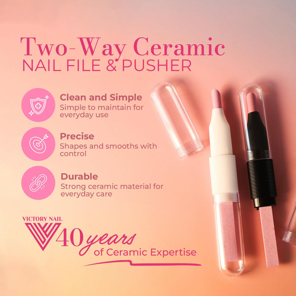 VICTORY NAIL Ceramic Nail File provides durable, gentle filing for natural nails.