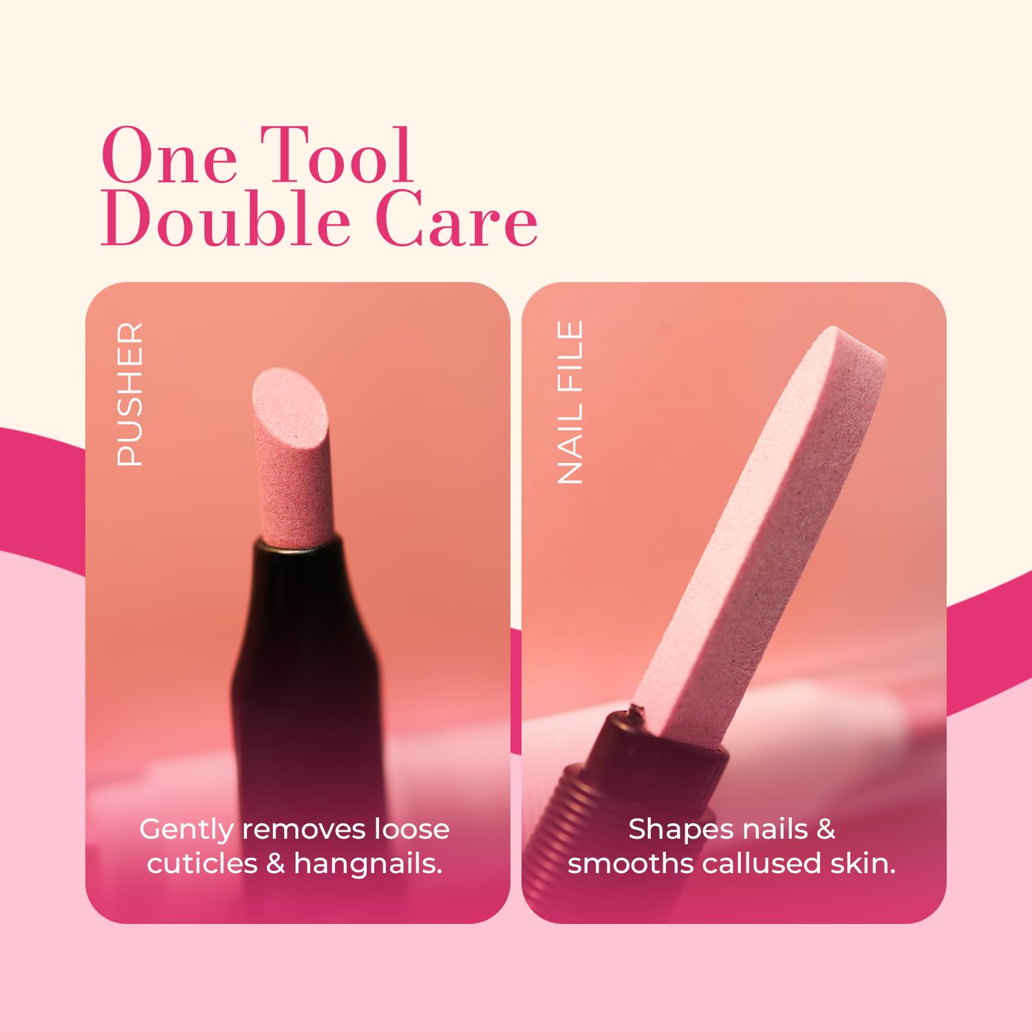 VICTORY NAIL Cuticle Pusher Ceramic Tool helps smooth cuticles safely.