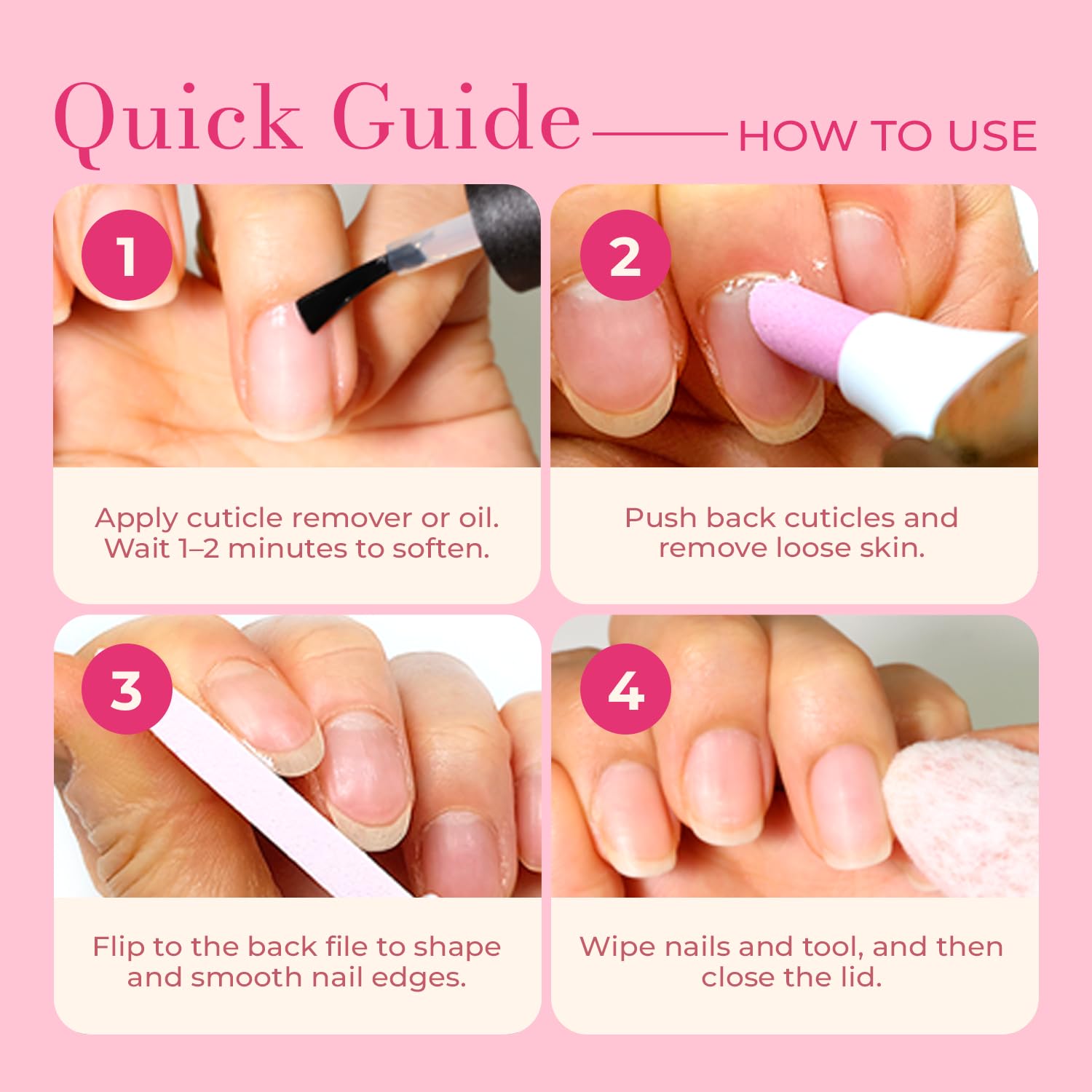 VICTORY NAIL Pen-size 5.2-inch tool fits purse for on-the-go care.