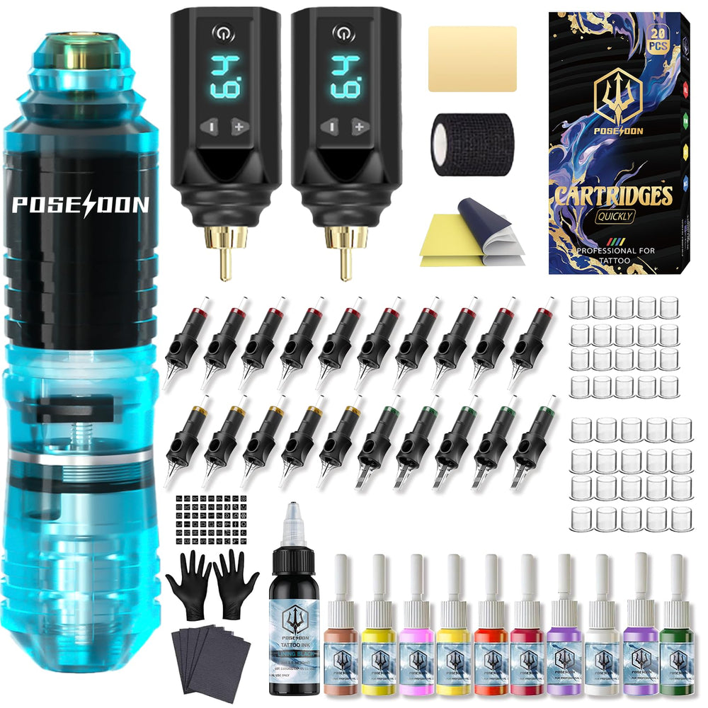 Vidattx Poseidon tattoo pen with ergonomic grip for precise line work.
