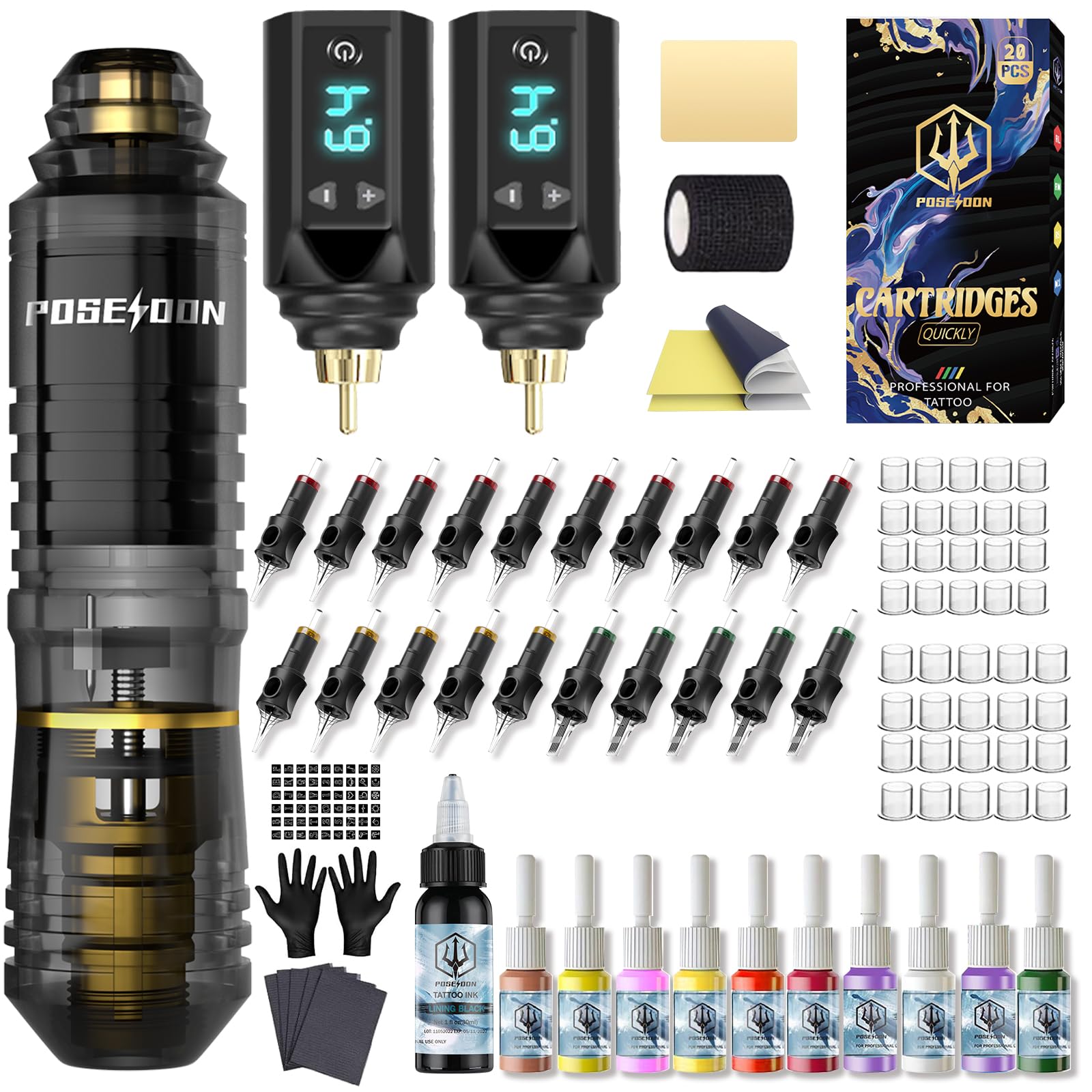 Vidattx Poseidon tattoo pen showing ergonomic design for precise lines