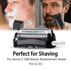 VIDSA S3 shaver head with floating 3 blades for comfortable shaving.