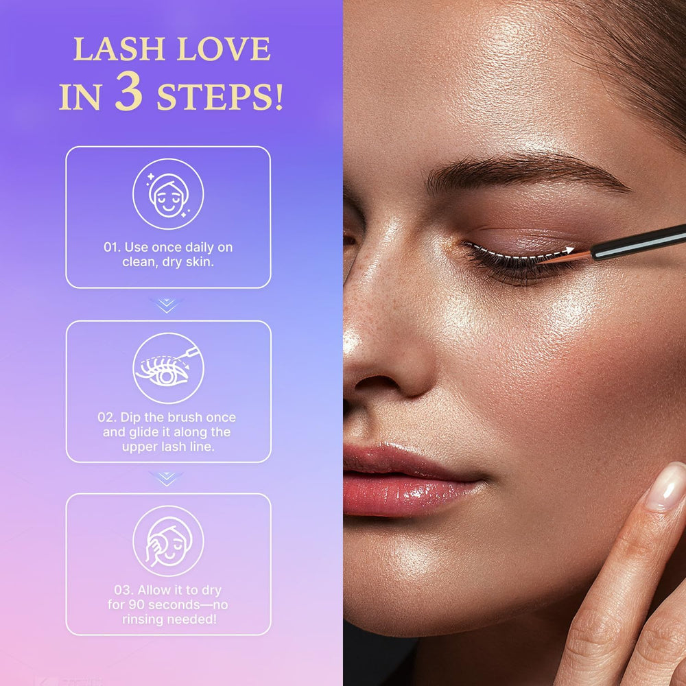 VieBeauti Lash Serum application routine for morning and evening use.