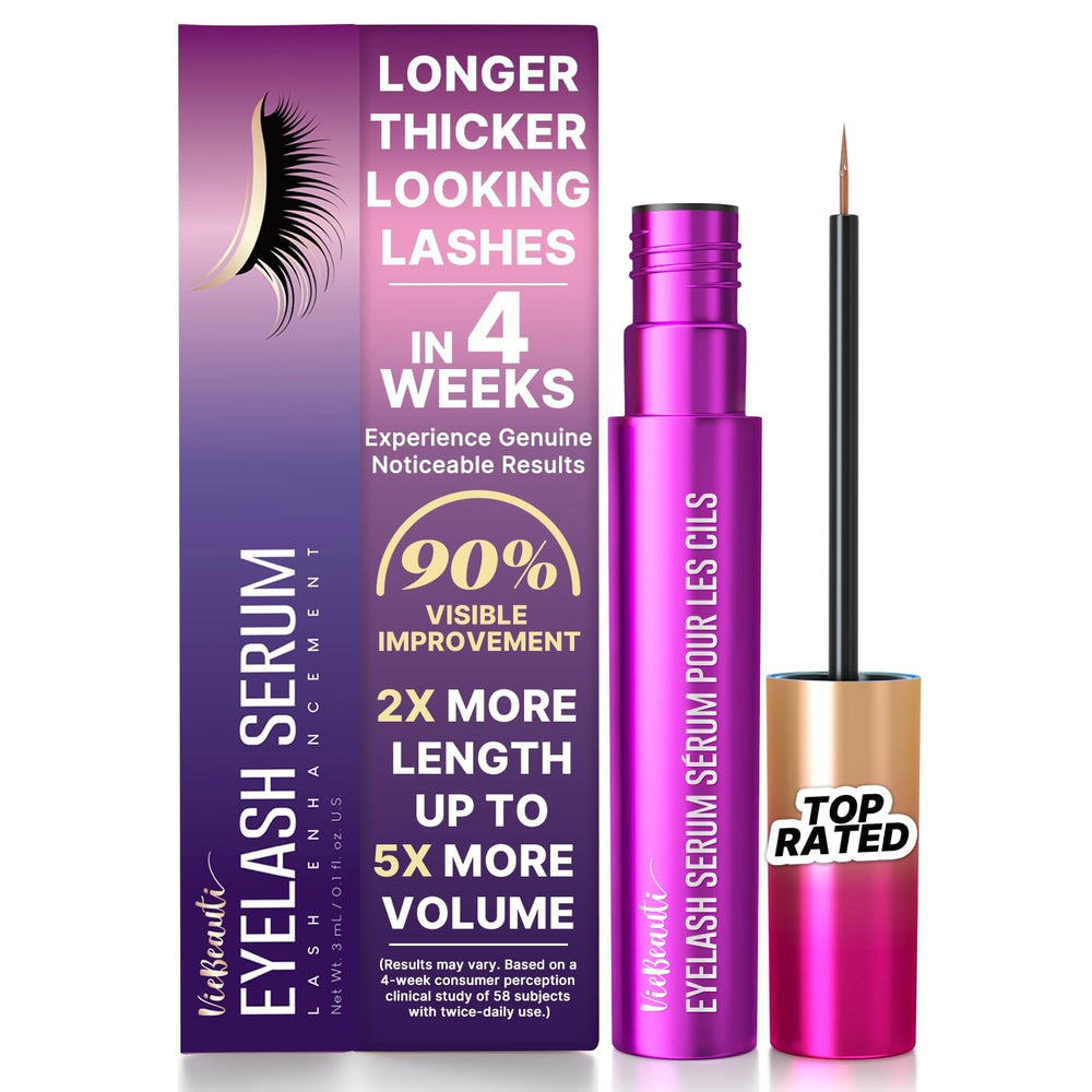 VieBeauti Lash Serum bottle displaying easy daily use for fuller lashes.