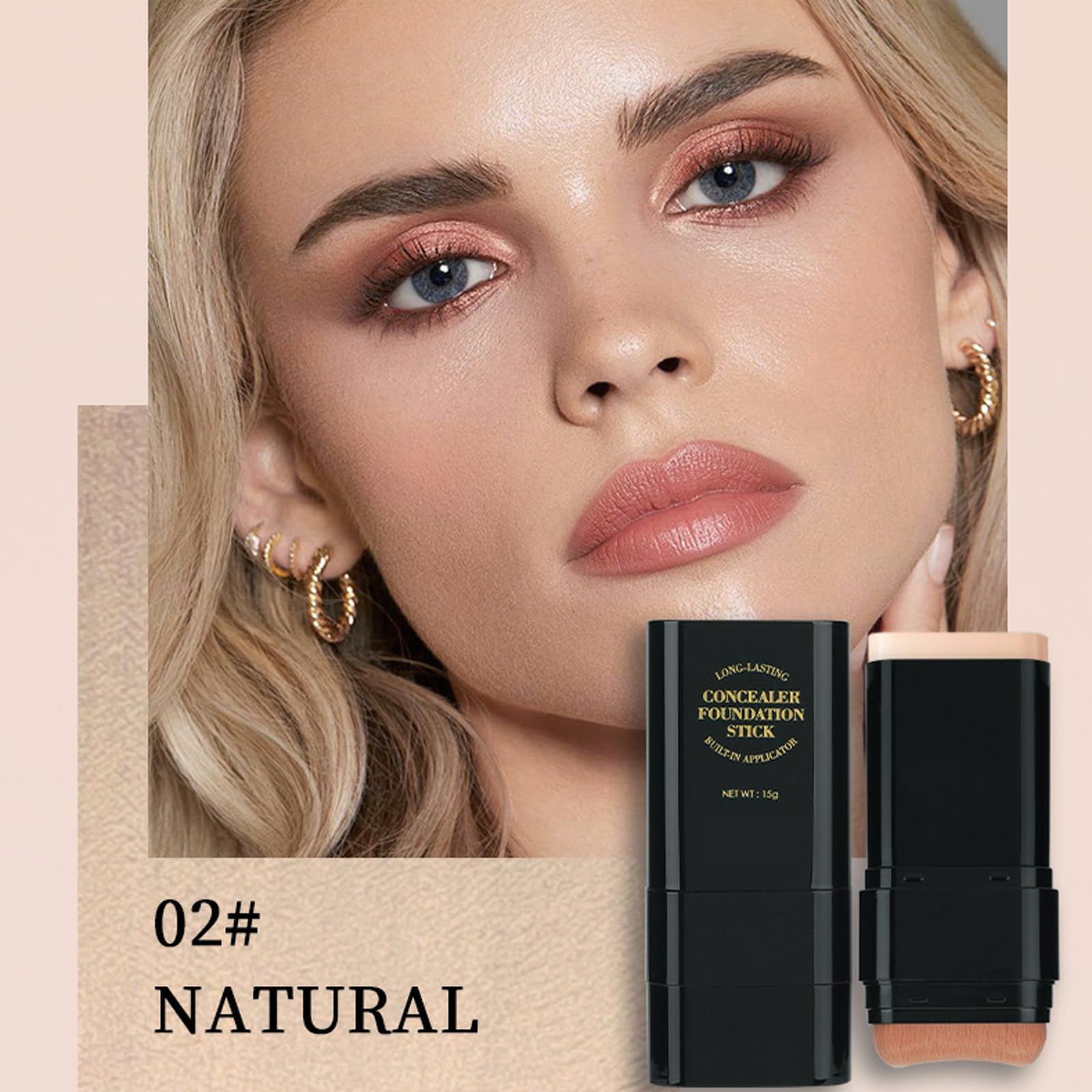 Vienflona foundation stick brush end for seamless contouring.