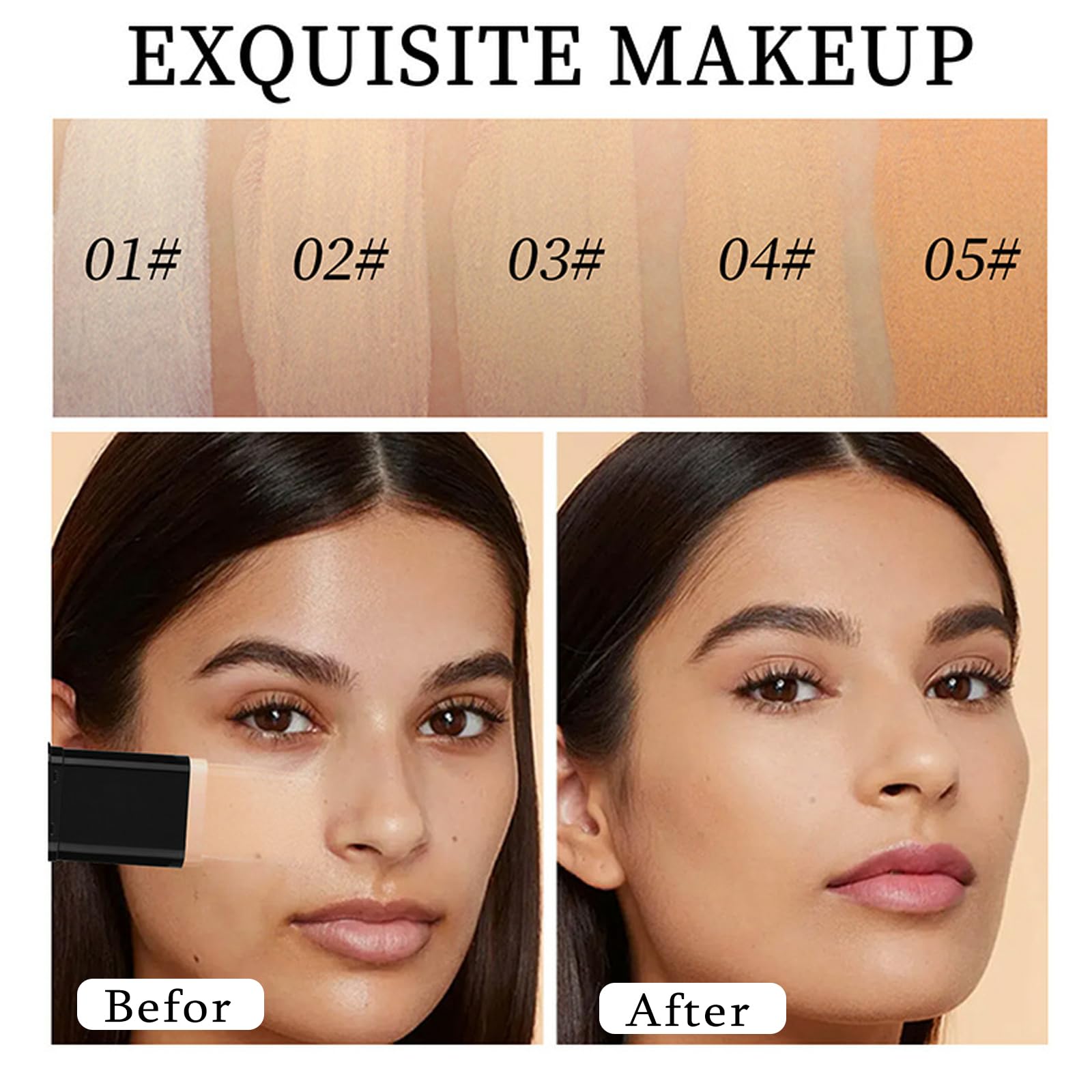 Vienflona foundation stick texture close-up reveals hydrating, comfortable glow.