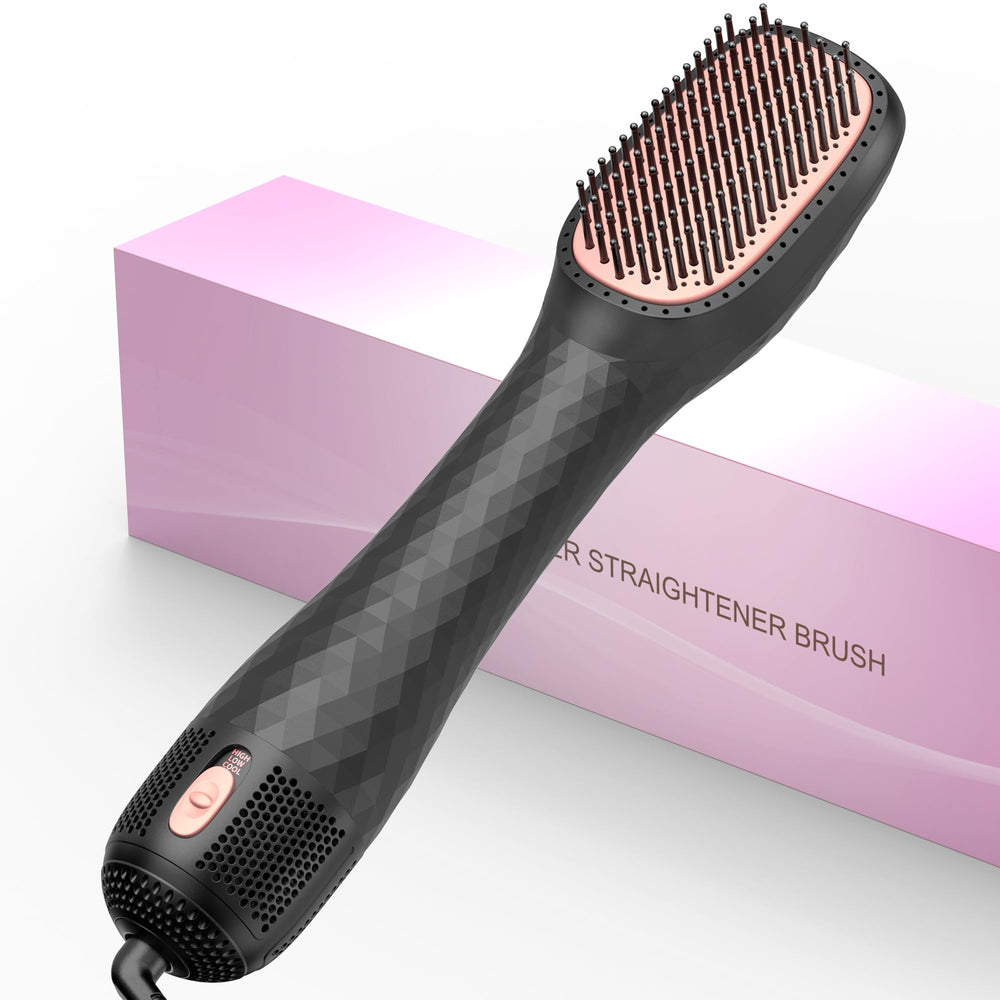 VIGNONY 3-in-1 hair dryer brush front view showing compact professional design for quick styling.