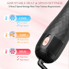 VIGNONY adjustable heat and speed settings shown for versatile styling.