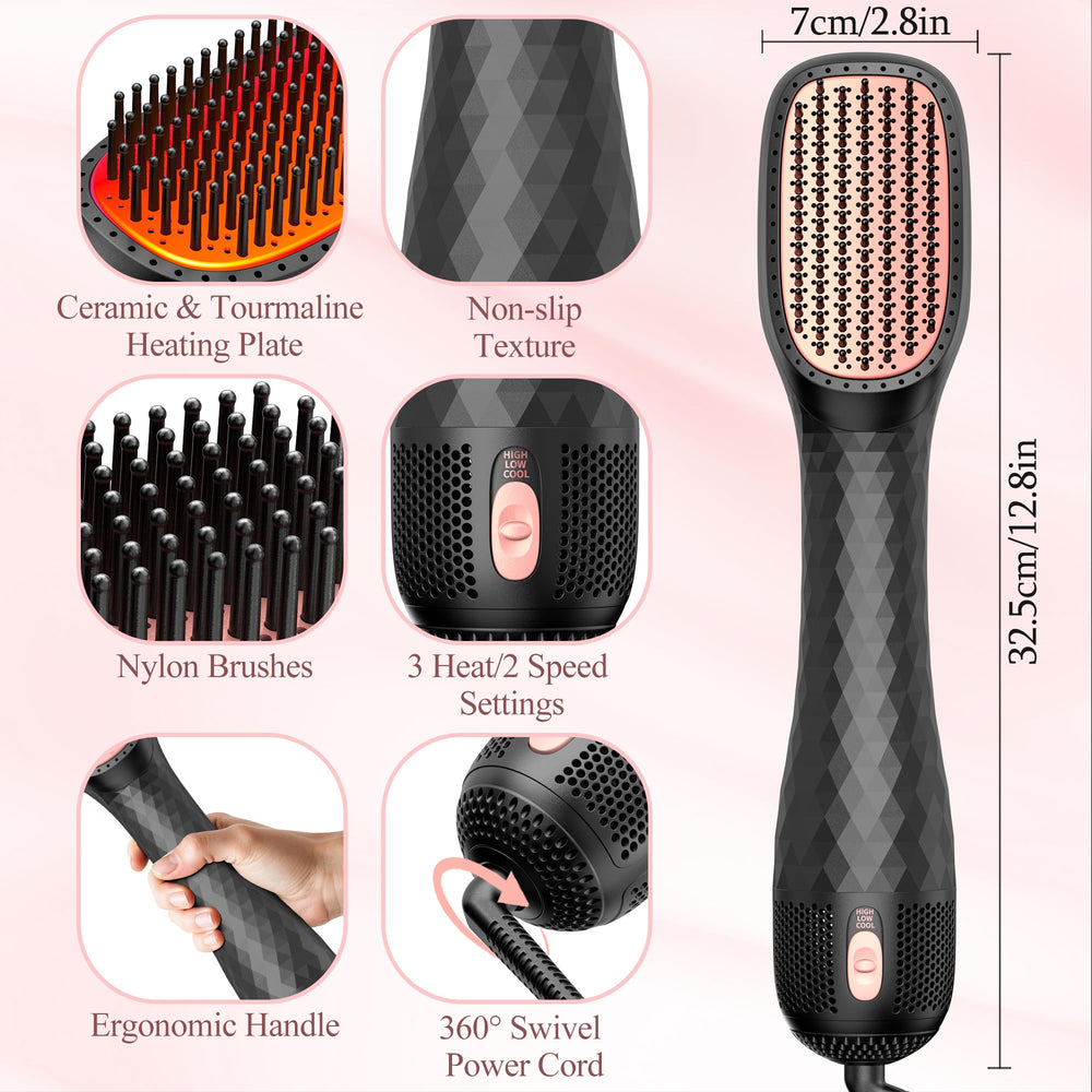 VIGNONY lightweight ergonomic handle for comfortable grip during styling.