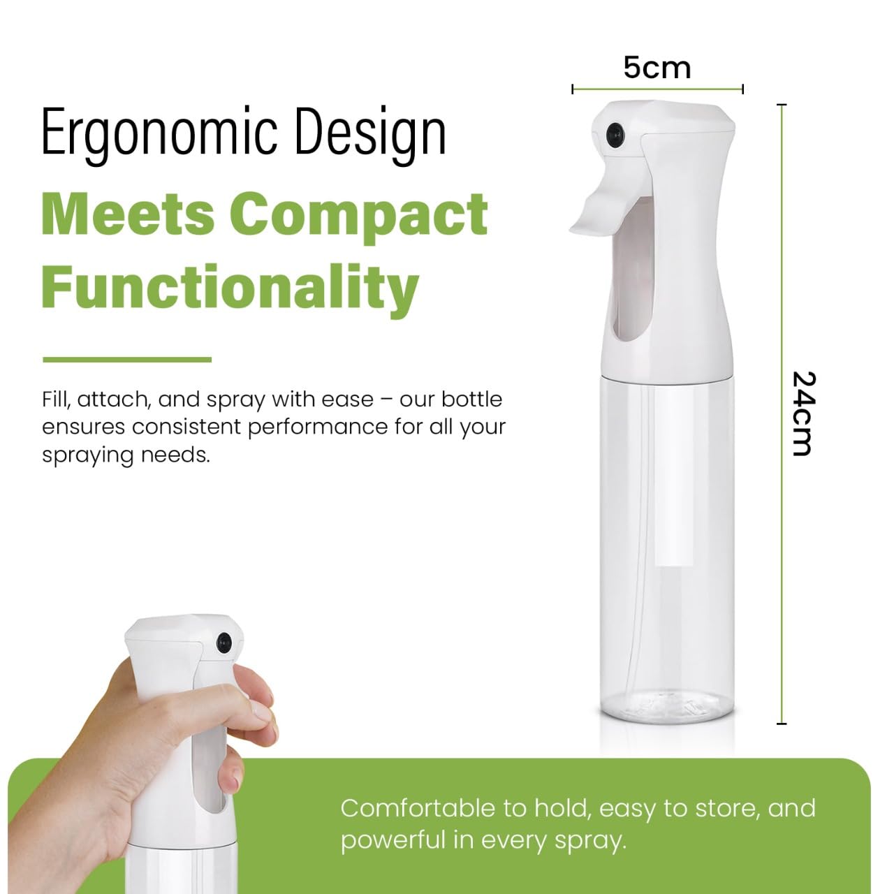 VIGOR PATH clear bottle with ergonomic grip for daily use