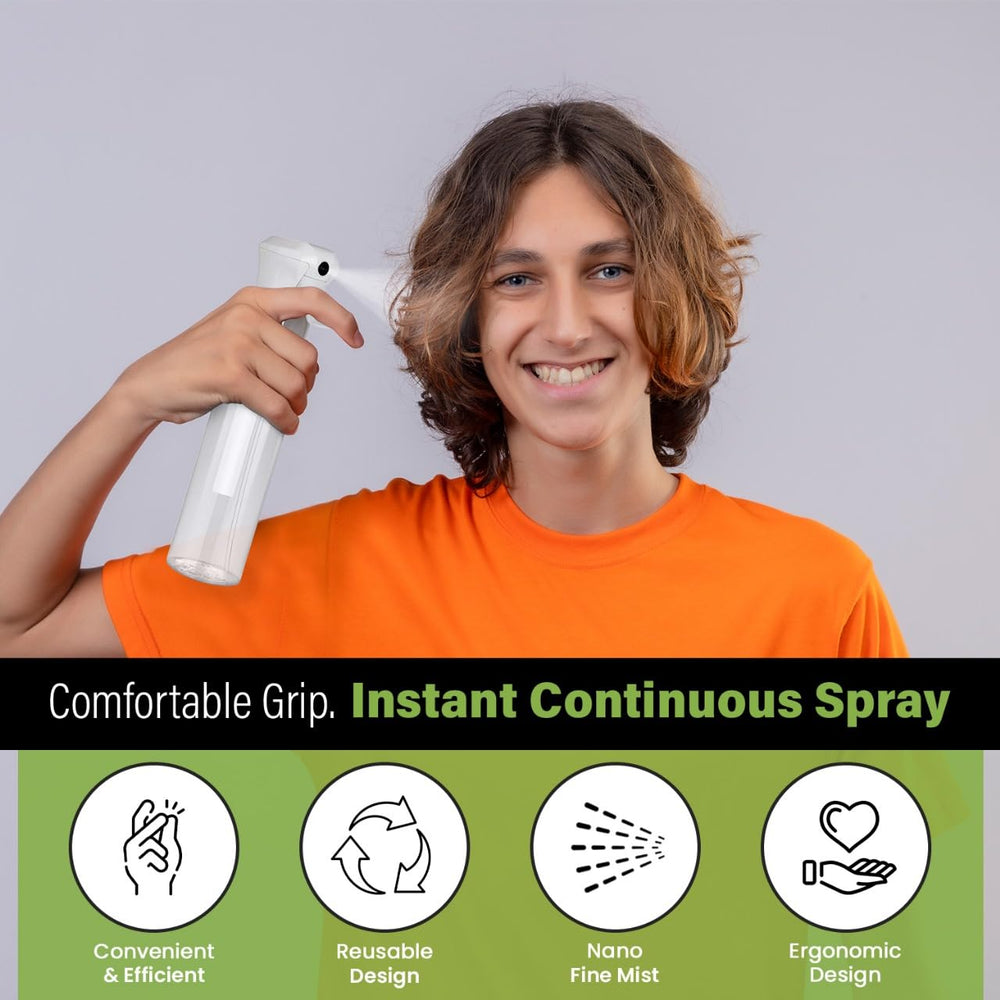 VIGOR PATH salon spray bottle with 360° reach for versatile use