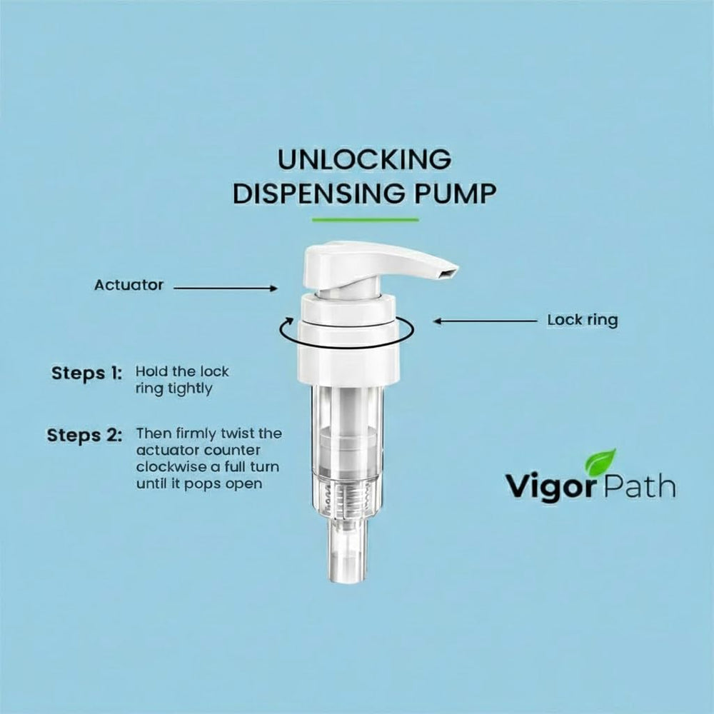 Vigor Path dispenser shown in a salon or home setting for convenient distribution.