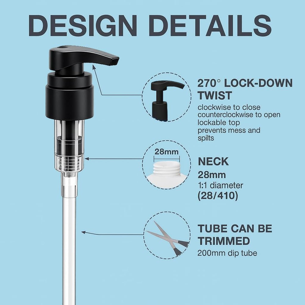 VIGOR PATH universal dispenser pump top lock closeup for secure travel
