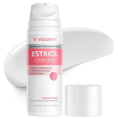 Vigority Bioidentical E3 face cream bottle-pump for easy daily application and nourishment.