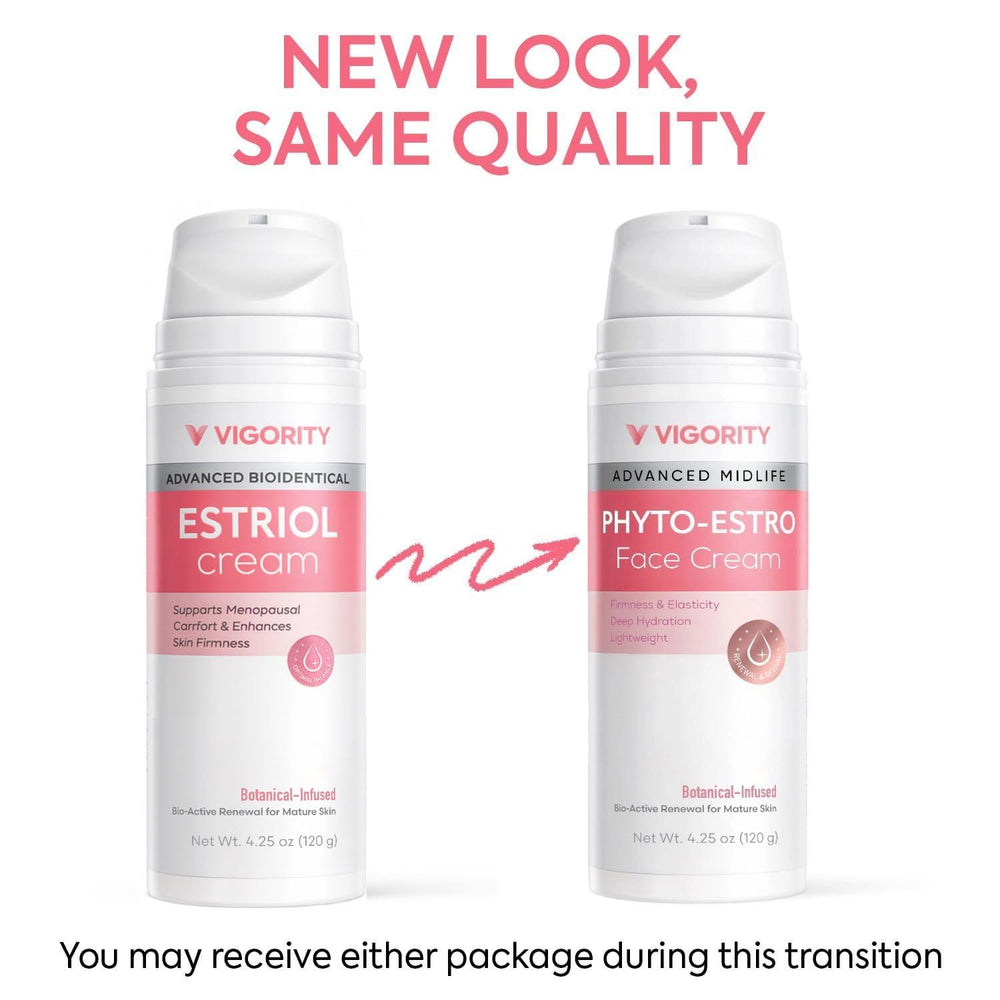 Vigority Bioidentical E3 face cream texture smooth to spread for lightweight hydration.