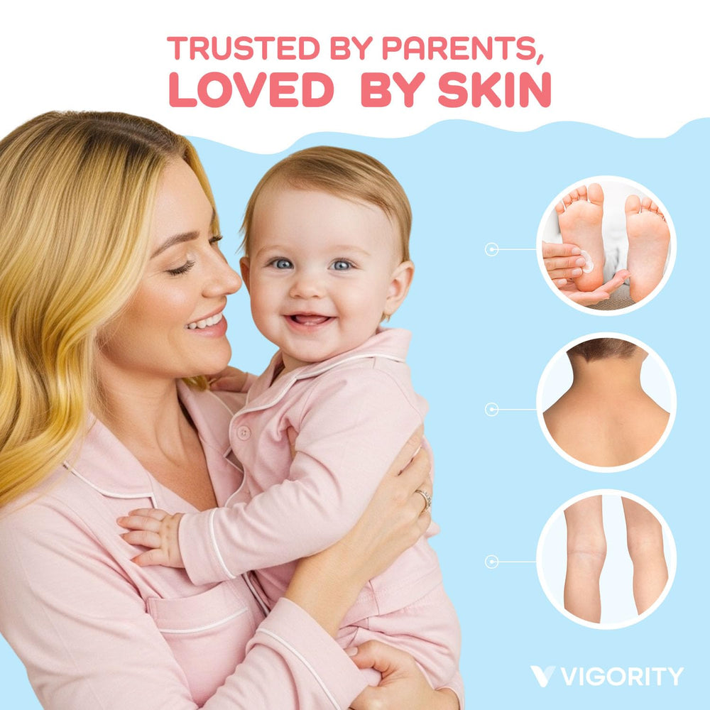 Crema sin fragancia Vigority para piel sensible, ideal para uso nocturno.