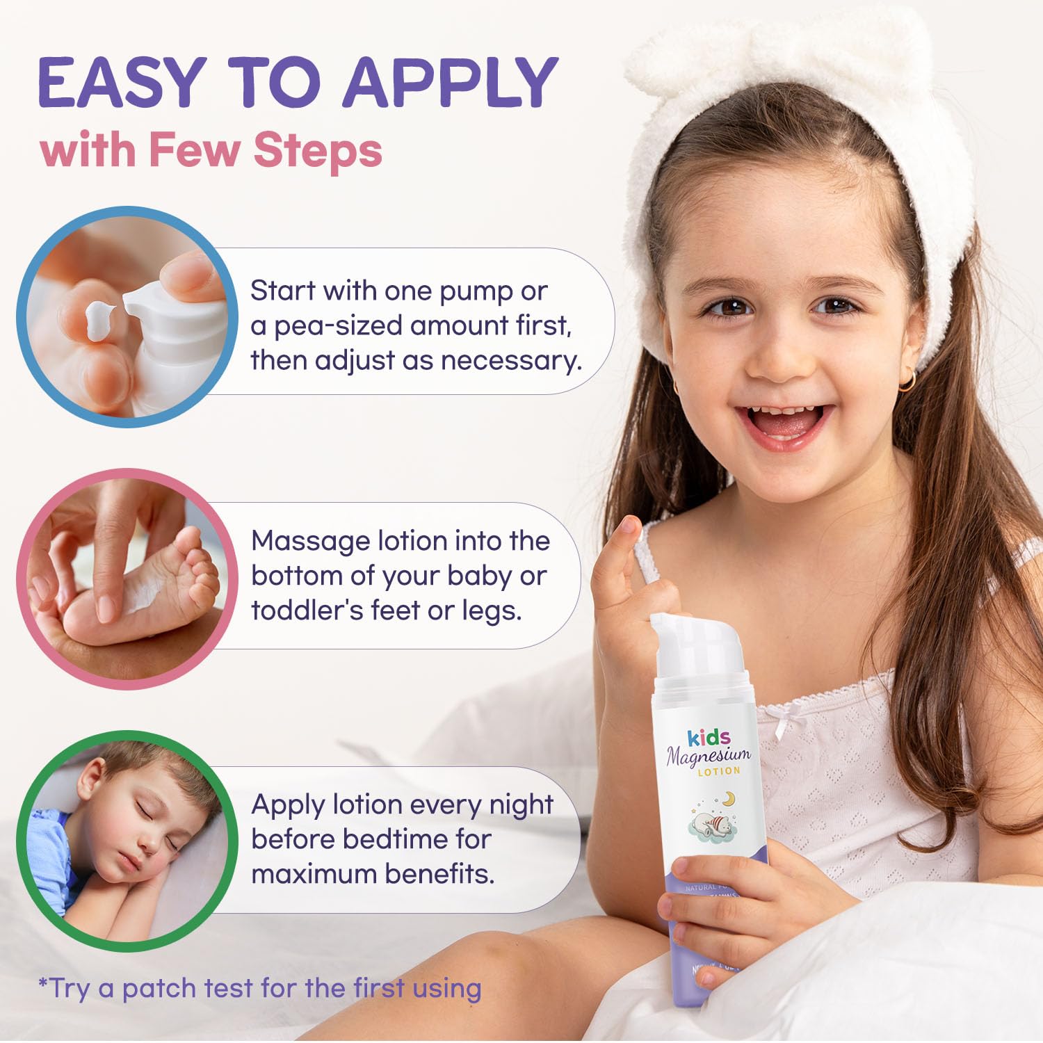 Vigority non-greasy formula absorbs quickly after massage for bedtime routines.
